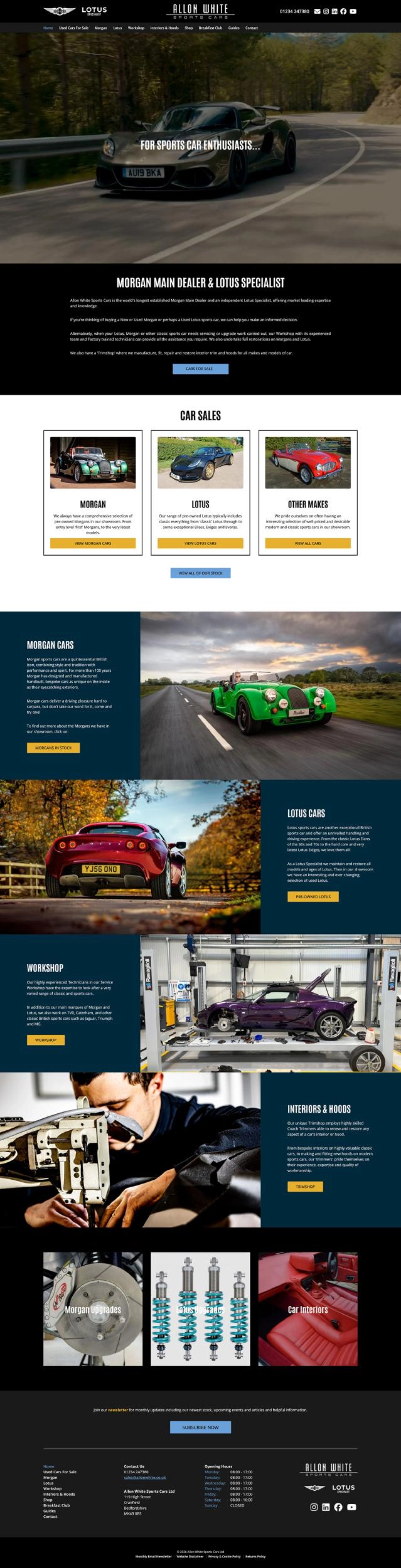 Allon white screenshot homepage